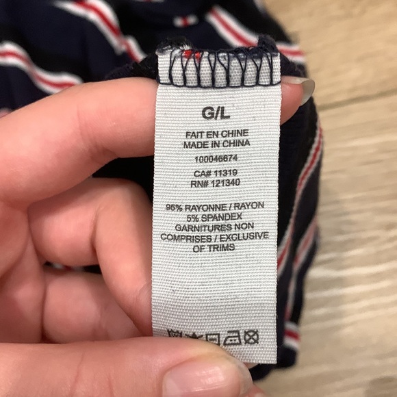 Shortsleeved T-shirt • stripped • navy blue, red, white and black - Picture 7 of 7